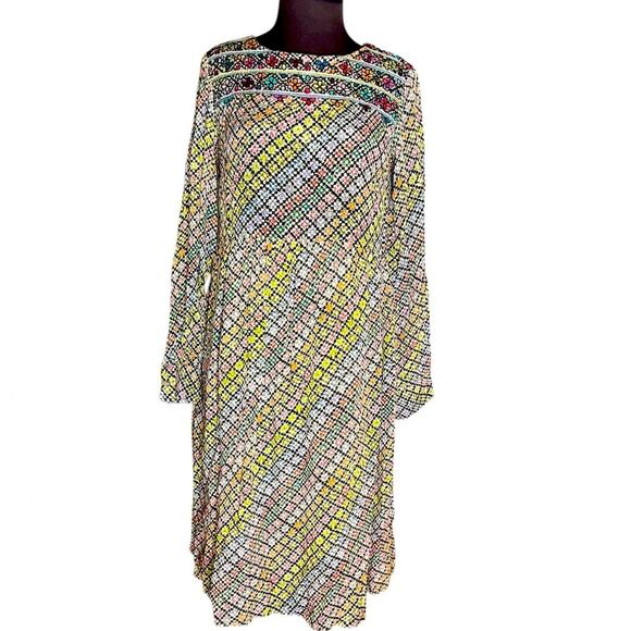 Label Ritukumar Embroidered Long Tunic Dress 2 Boho Indian Ethnic Resortwear - Picture 2 of 9